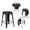 Merrick Lane Elba Series Metal Stool with Powder Coated Finish and Integrated Floor Glides